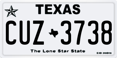 TX license plate CUZ3738