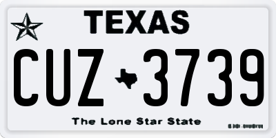 TX license plate CUZ3739