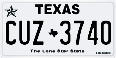 TX license plate CUZ3740