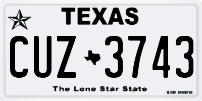 TX license plate CUZ3743