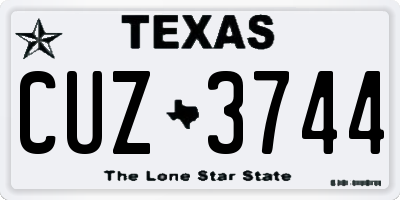 TX license plate CUZ3744