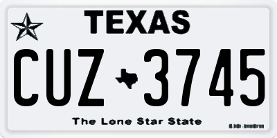 TX license plate CUZ3745