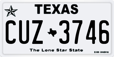 TX license plate CUZ3746