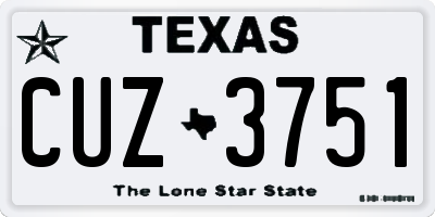 TX license plate CUZ3751