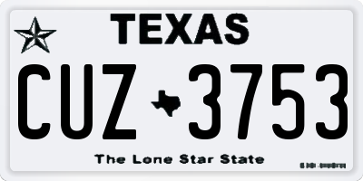 TX license plate CUZ3753