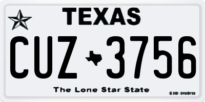 TX license plate CUZ3756