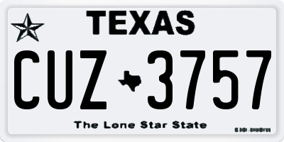 TX license plate CUZ3757