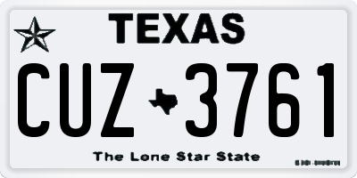 TX license plate CUZ3761