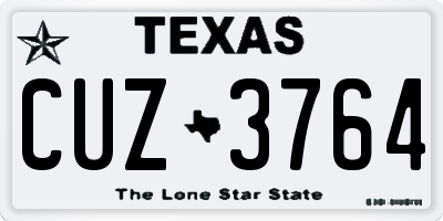 TX license plate CUZ3764