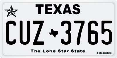 TX license plate CUZ3765