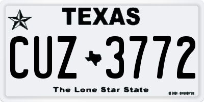 TX license plate CUZ3772