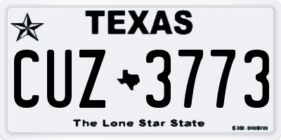 TX license plate CUZ3773