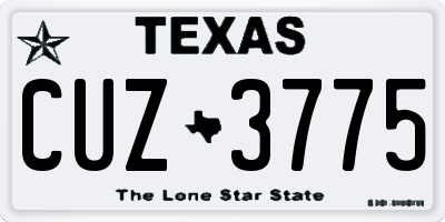 TX license plate CUZ3775
