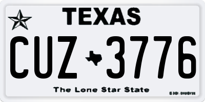 TX license plate CUZ3776