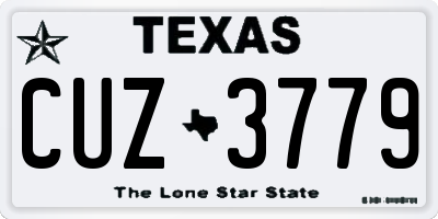 TX license plate CUZ3779