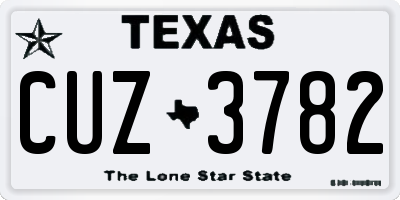 TX license plate CUZ3782