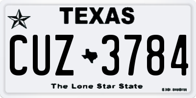 TX license plate CUZ3784