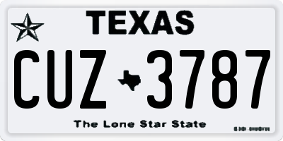 TX license plate CUZ3787