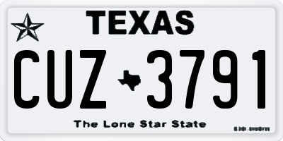 TX license plate CUZ3791