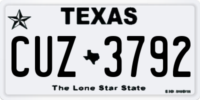 TX license plate CUZ3792