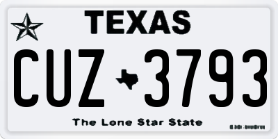 TX license plate CUZ3793