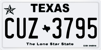 TX license plate CUZ3795