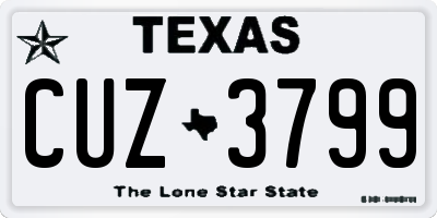 TX license plate CUZ3799