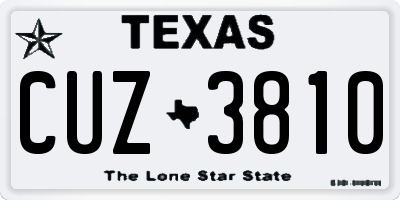 TX license plate CUZ3810