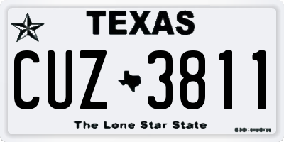 TX license plate CUZ3811