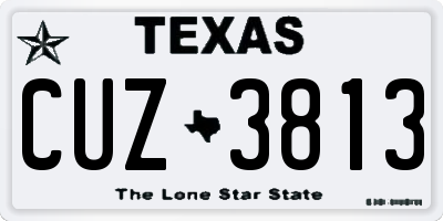 TX license plate CUZ3813
