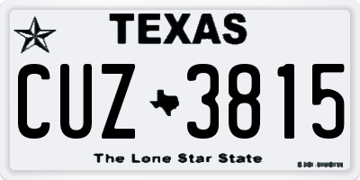 TX license plate CUZ3815