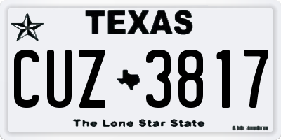 TX license plate CUZ3817