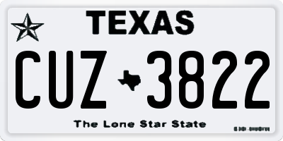 TX license plate CUZ3822