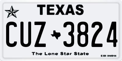 TX license plate CUZ3824
