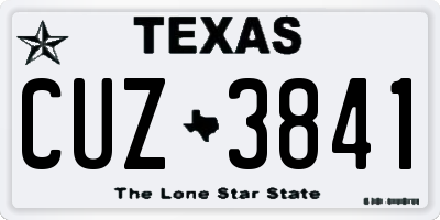 TX license plate CUZ3841