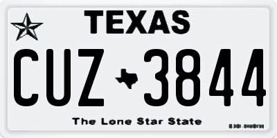 TX license plate CUZ3844