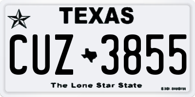 TX license plate CUZ3855