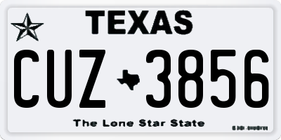 TX license plate CUZ3856