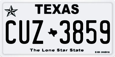 TX license plate CUZ3859
