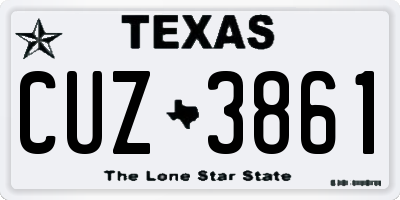 TX license plate CUZ3861