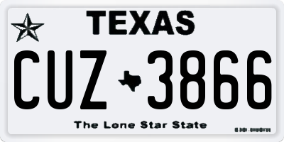 TX license plate CUZ3866