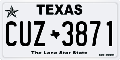 TX license plate CUZ3871