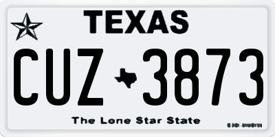 TX license plate CUZ3873