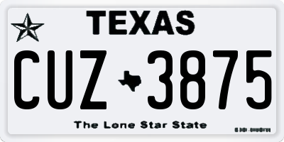 TX license plate CUZ3875