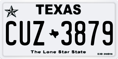 TX license plate CUZ3879