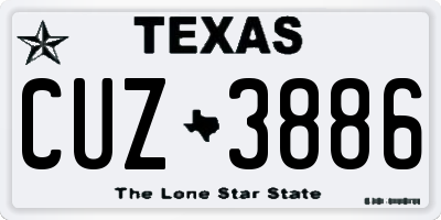 TX license plate CUZ3886