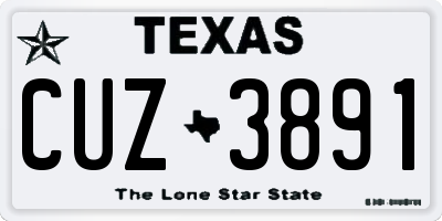 TX license plate CUZ3891
