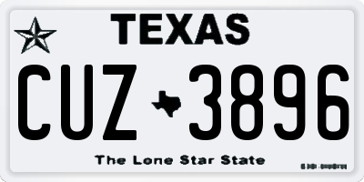 TX license plate CUZ3896