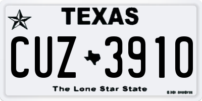 TX license plate CUZ3910