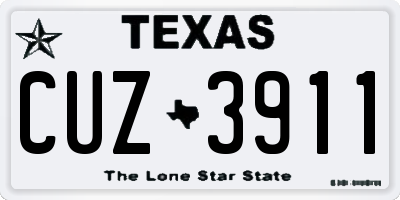TX license plate CUZ3911